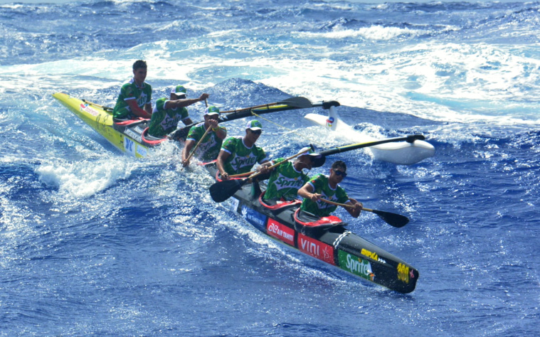 Les Temoana Taputu, Hitiroa Masingue, Tutearii Hoatua, Tuatea Teraiamano et Manarii Flores offrent au Team OPT sa troisième victoire au Hawaiki Nui Va'a.