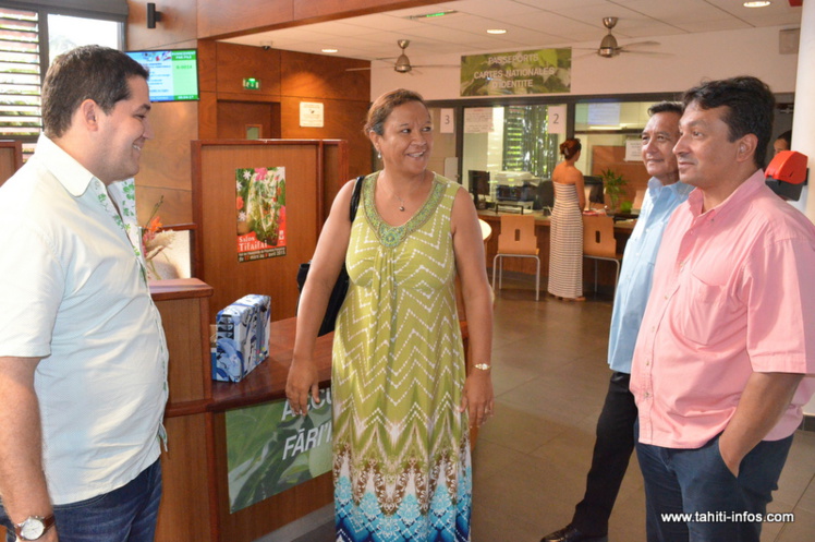 Vincent Dubois, Lana Tetuanui, Michel Buillard et Nuihau Laurey, lundi matin au Haut-commissariat Vincent Dubois, Lana Tetuanui, Michel Buillard et Nuihau Laurey, lundi matin au Haut-commissariat