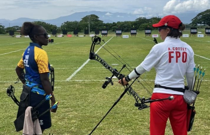 Aurore Cottet médaillée d'or au tir à l'arc ce jeudi à Honiara. (photo : Fédération tahitienne de tir à l'arc)