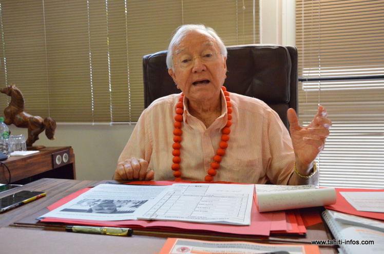 Gaston Flosse : "qu’Edouard Fritch ait le courage de s’expliquer devant le Tahoera’a Huira'atira" Gaston Flosse : "qu’Edouard Fritch ait le courage de s’expliquer devant le Tahoera’a Huira'atira"