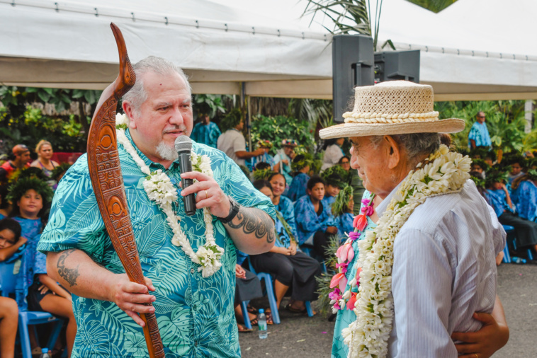 Le président du Pays, Moetai Brotherson, a lui aussi tenu à rendre hommage à son mentor pour l'occasion.