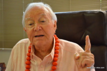 Gaston Flosse, lundi 27 avril 2015 lors de l'entretien accordé à Tahiti infos