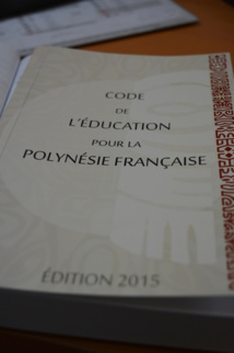 "Le code de l'Education pour la Polynésie française" est vendu à 3000 Fcfp. Il a été édité à 110 exemplaires.