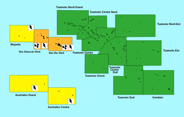Vigilance orange pour fortes pluies aux îles de la Société Vigilance orange pour fortes pluies aux îles de la Société