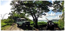 Accident d'un 4X4 d'excursion touristique à Bora Bora 