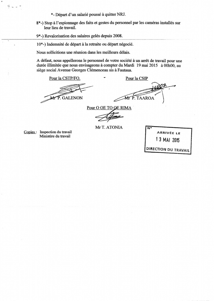 La Dépêche de Tahiti sous la menace d'une grève La Dépêche de Tahiti sous la menace d'une grève