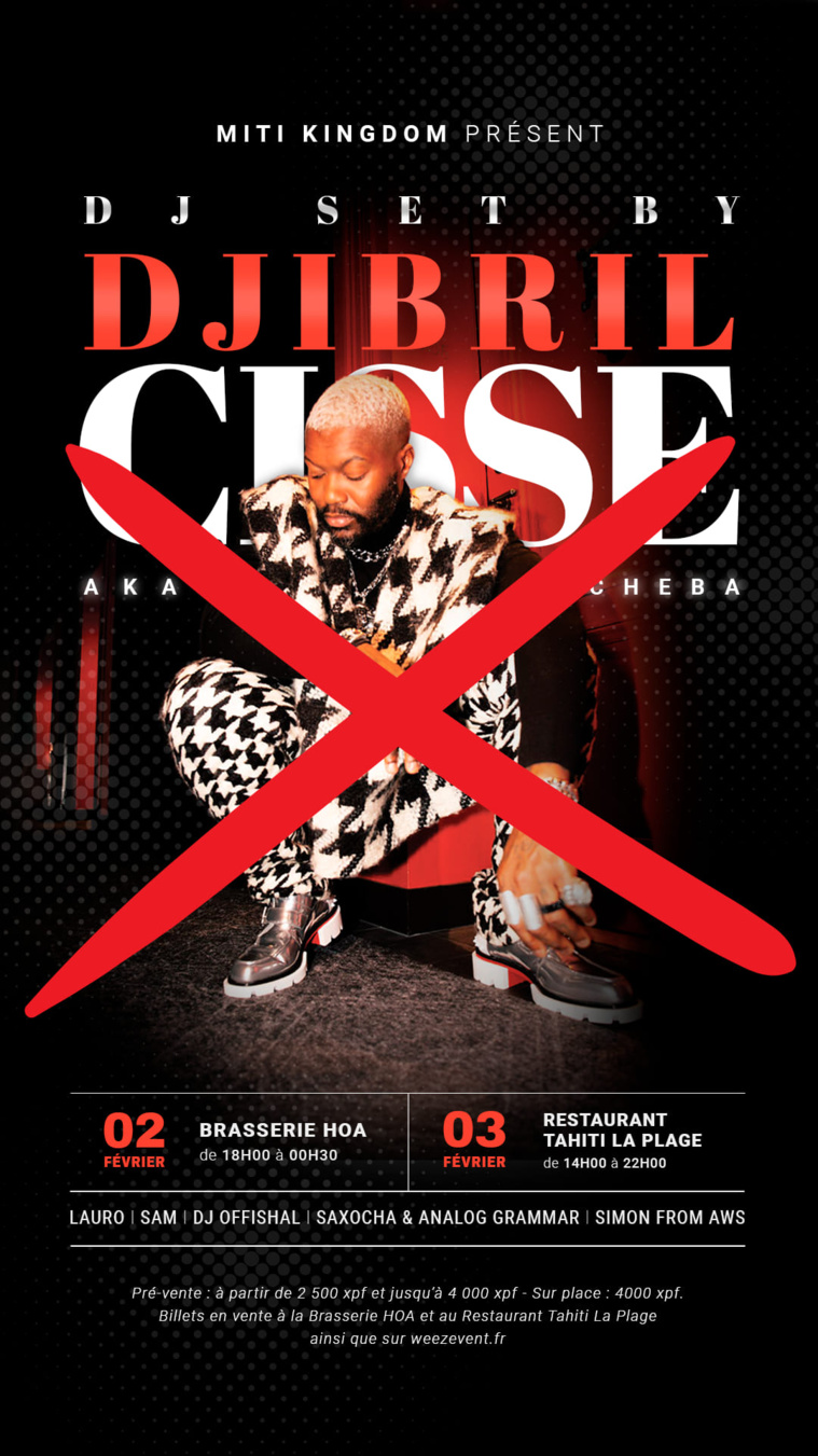 Djibril Cissé annule sa participation au Fenua Djibril Cissé annule sa participation au Fenua