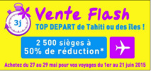 Ventes flash: Air Tahiti propose 2 500 sièges à 50% de réductions, 3 jours pour en profiter