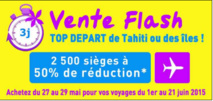 Ventes flash: Air Tahiti propose 2 500 sièges à 50% de réductions, 3 jours pour en profiter Ventes flash: Air Tahiti propose 2 500 sièges à 50% de réductions, 3 jours pour en profiter