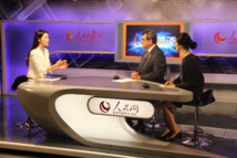 Edouard Fritch sur le plateau du "Quotidien du Peuple" en Chine. Edouard Fritch sur le plateau du "Quotidien du Peuple" en Chine.