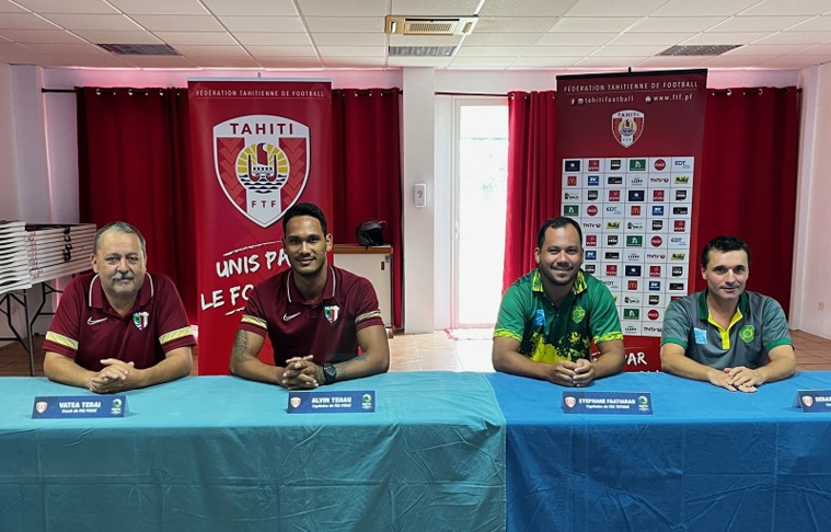 Entraîneurs et joueurs, Vatea Terai et Alvin Tehau côté Pirae (à gauche) et Sébastien Labayen et Stéphane Faatiarau (à droite) pour Tefana ont évoqué leur confiance mais teinté de prudence.