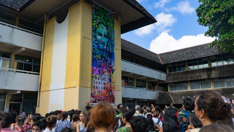 l'oeuvre réalisée par les élèves du collège pendant 3 mois. Crédit : Tom Larcher l'oeuvre réalisée par les élèves du collège pendant 3 mois. Crédit : Tom Larcher