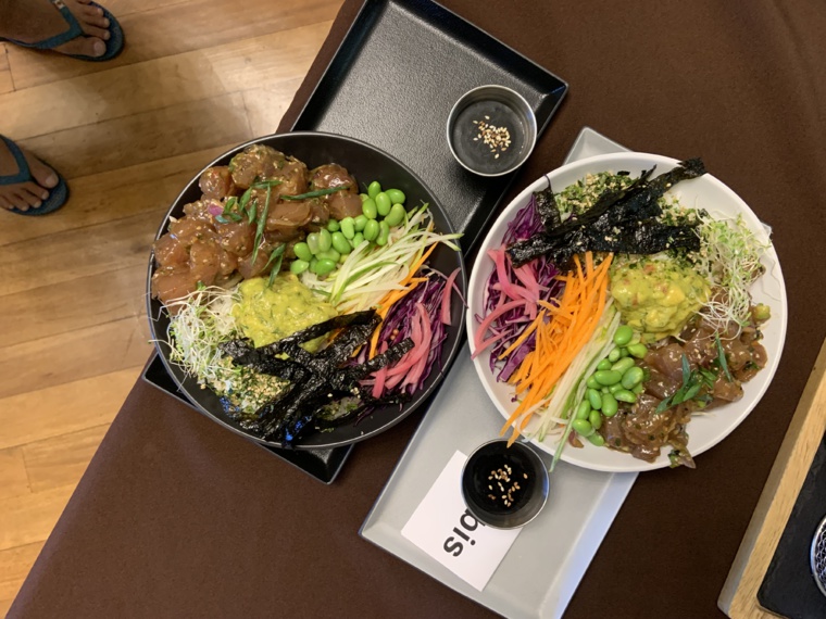 jusqu'aux poke, , le jury a pu découvrir des saveurs bien différentes lors de cette dégustation. Crédit photo : Thibault Segalard.