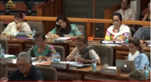 Maina Sage rapporteur de l'avis sur le projet de loi relatif à la modernisation du droit de l'outre-mer le lundi 15 juin à l'assemblée de Polynésie.