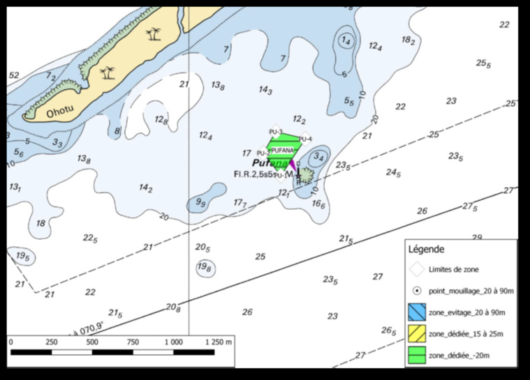 zone de mouillage proximité de la passe Garuae (passe nord)