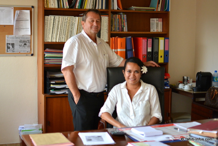Lolita Raihauti et Charles Dubois, directeurs du Gepfoc et du CNAM, les deux établissements qui se sont associés pour créer une formation en alternance de chef de chantier