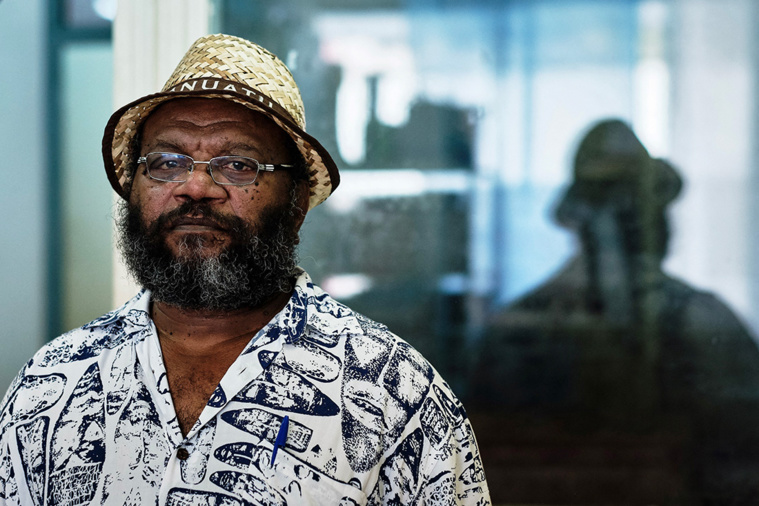 Pierre-Chanel Tutugoro, le président du groupe indépendantiste UC-FLNKS. Theo Rouby / AFP