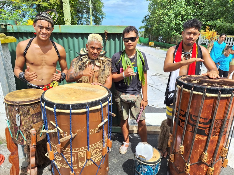 Les percussionnistes marquisiens du lycée Taiarapu Nui.