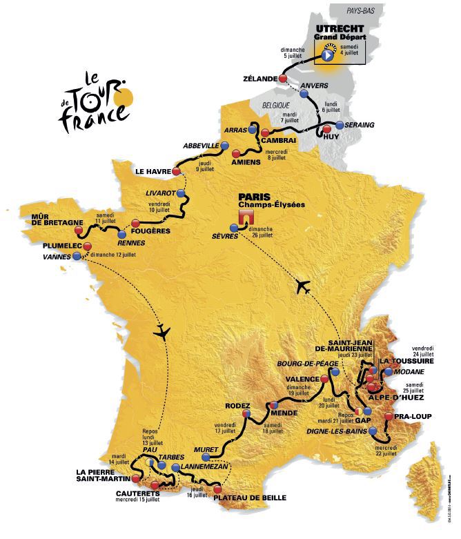 Tour de France - Le parcours, la liste des partants
