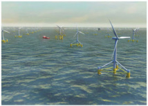 Quatre zones propices au développement de fermes éoliennes flottantes désignées.