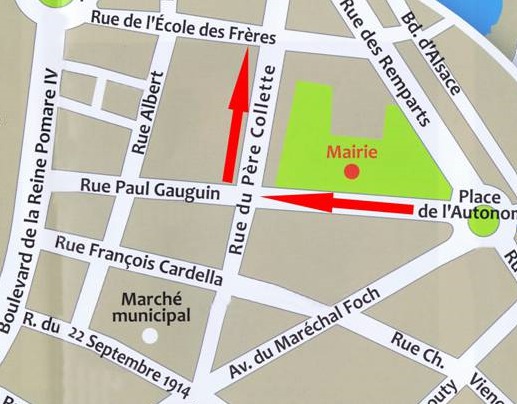 Travaux d'aménagement du carrefour des rues GAUGUIN / COLLETTE