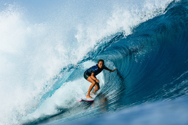 La "reine" de Teahupo'o n'a laissé aucune chance à ses adversaires (Crédit : Matt Dunbar/WSL). La "reine" de Teahupo'o n'a laissé aucune chance à ses adversaires (Crédit : Matt Dunbar/WSL).