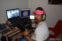 Oscar, en plein vol Tahiti-Manihi.