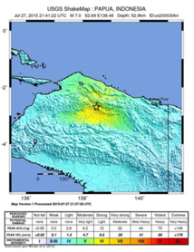 Indonésie: séisme de magnitude 7,0 (institut américain)