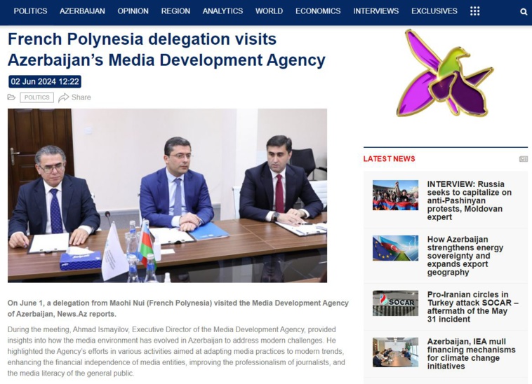 L’idéal médiatique de Bakou présenté au Tavini L’idéal médiatique de Bakou présenté au Tavini