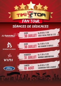 Tiki Toa Fan Tour : 4 séances de dédicaces
