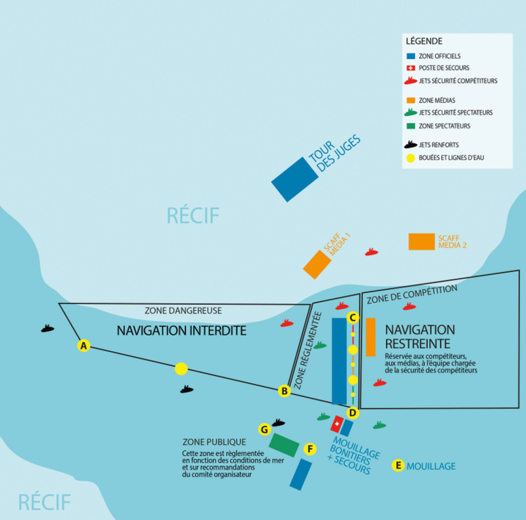La sécurité est renforcée sur le plan d'eau à Teahupo'o. La sécurité est renforcée sur le plan d'eau à Teahupo'o.