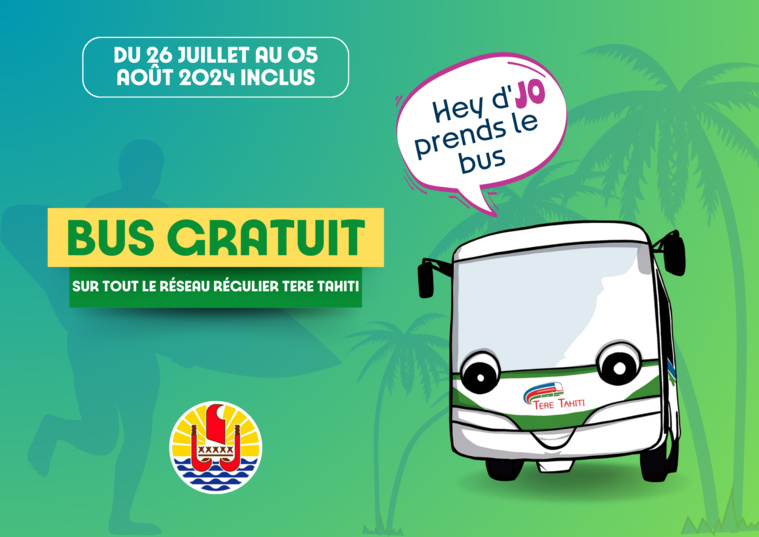 Le réseau de transport Tere Tahiti gratuit pour le JO Le réseau de transport Tere Tahiti gratuit pour le JO