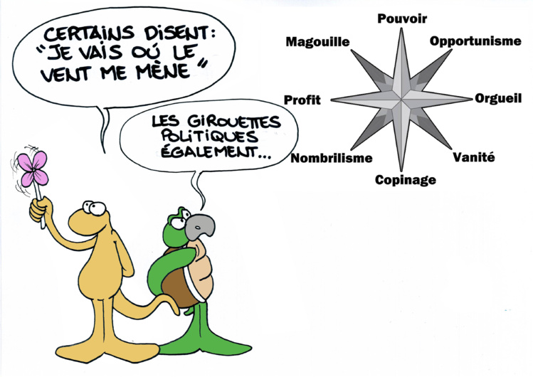 "Le cap des girouettes politiques" par Munoz "Le cap des girouettes politiques" par Munoz