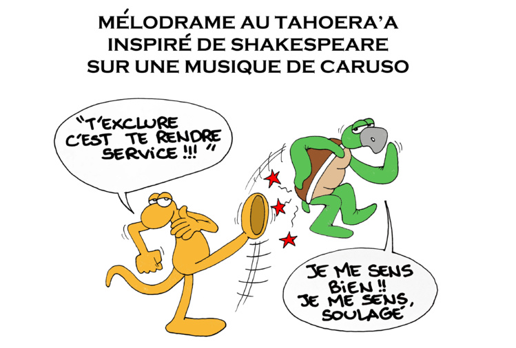 "Fritch-Flosse, le divorce" vu par Munoz "Fritch-Flosse, le divorce" vu par Munoz