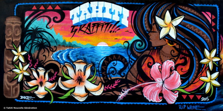 L'oeuvre de l'Anglais Inkie (crédit photo : Tahiti Nouvelle Génération)