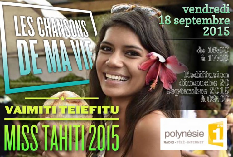 Miss Tahiti dans "les chansons de ma vie" cet après-midi sur radio Polynésie 1ère Miss Tahiti dans "les chansons de ma vie" cet après-midi sur radio Polynésie 1ère