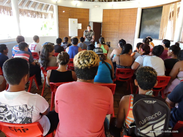 Ils étaient une trentaine de jeunes à avoir participé, ce mercredi matin, à la rencontre avec le RSMA, organisée par le pôle emploi de la commune de Papeete
