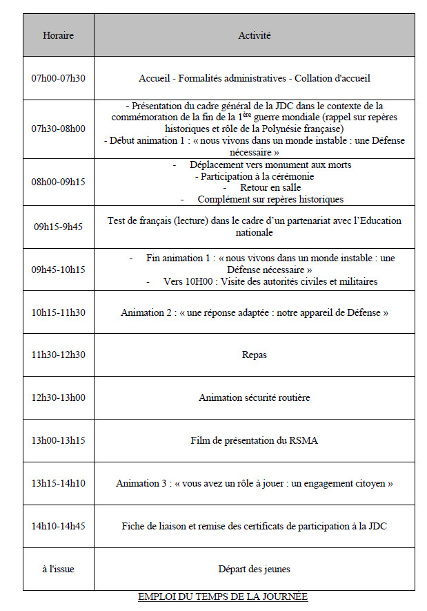 Journée défense et citoyenneté le 11 novembre