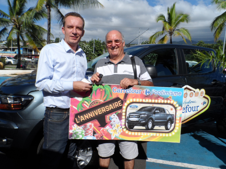 Anniversaire Carrefour: Gérard Nicolas de Arue a remporté la Ford Ranger