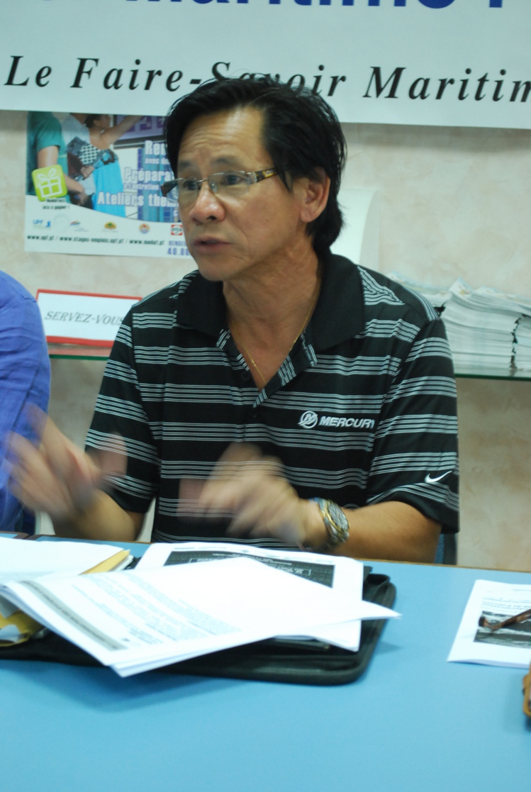 Gérard Siu, le président du Cluster maritime de Polynésie Française (CMPF) créé en juin 2014 Gérard Siu, le président du Cluster maritime de Polynésie Française (CMPF) créé en juin 2014