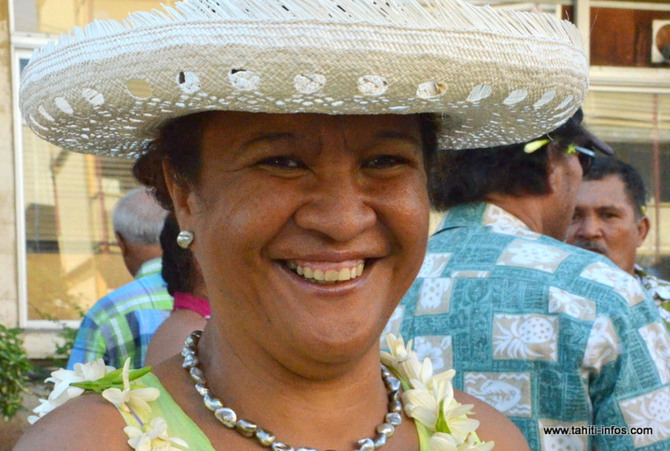 Lana Tetuanui, le 3 mai 2015 lors des élections sénatoriales partielles de Polynésie française.
