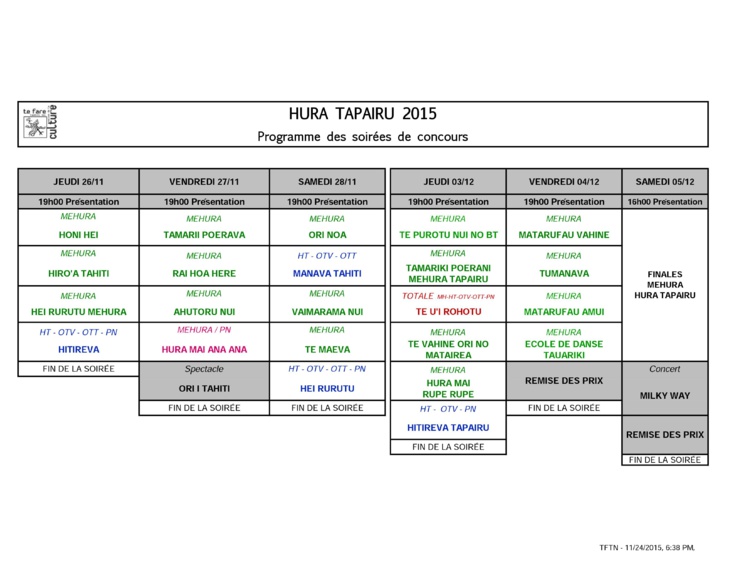 Hura Tapairu : les soirées du 28 novembre et du 3 décembre à guichets fermés Hura Tapairu : les soirées du 28 novembre et du 3 décembre à guichets fermés