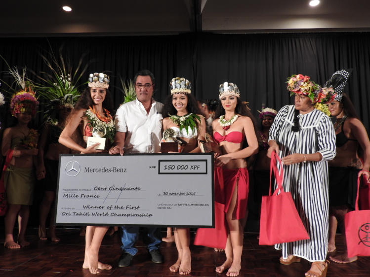Le podium, de gauche à droite : Poemoana Teriinohorai, Melanie Amen et Chelsea Clement.