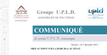Mise au point de l'UPLD à l'attention de Nuihau Laurey, au sujet de la DGA-DGDE Mise au point de l'UPLD à l'attention de Nuihau Laurey, au sujet de la DGA-DGDE
