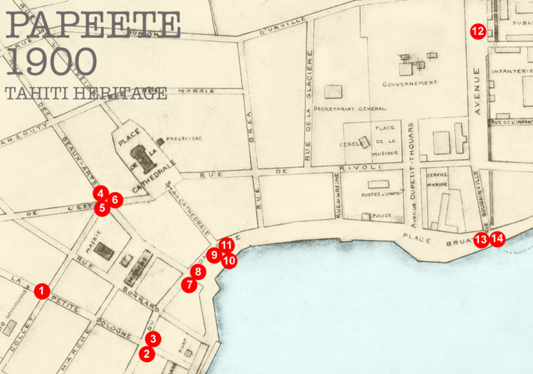 Plan ancien centre ville Papeete
