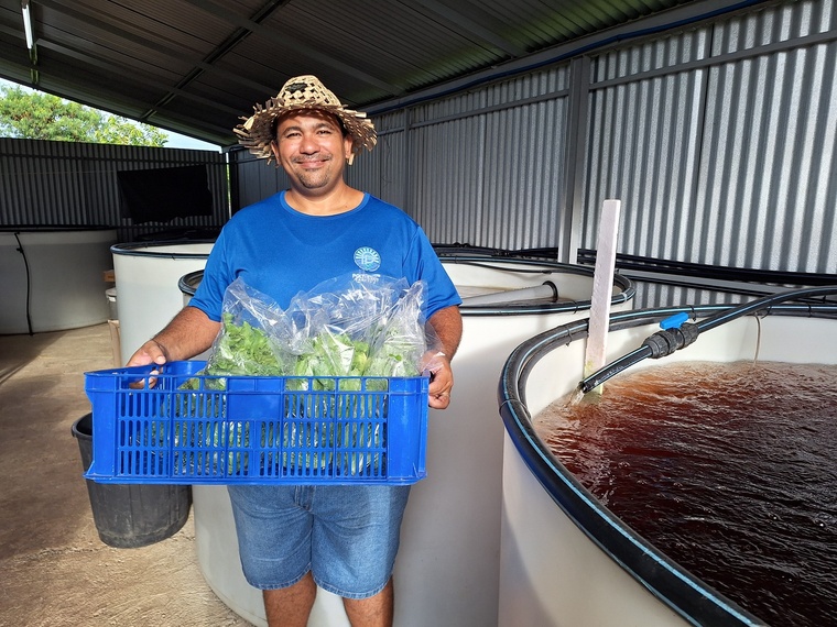 Adolph Labaste s’est pris de passion pour l’aquaponie (Crédit : Anne-Charlotte Lehartel). Adolph Labaste s’est pris de passion pour l’aquaponie (Crédit : Anne-Charlotte Lehartel).