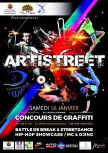 ARTISTREET : un concours de graffiti qui se tiendra ce samedi au parc Bougainville ARTISTREET : un concours de graffiti qui se tiendra ce samedi au parc Bougainville