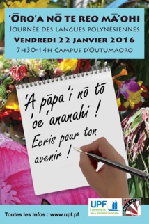 UPF : La septième édition de la journée polynésienne sera dédiée à l'écriture