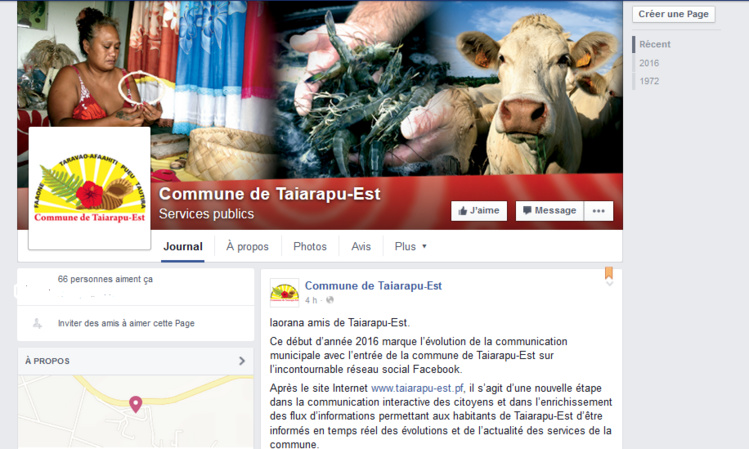 La commune de Taiarapu-Est sur Facebook La commune de Taiarapu-Est sur Facebook