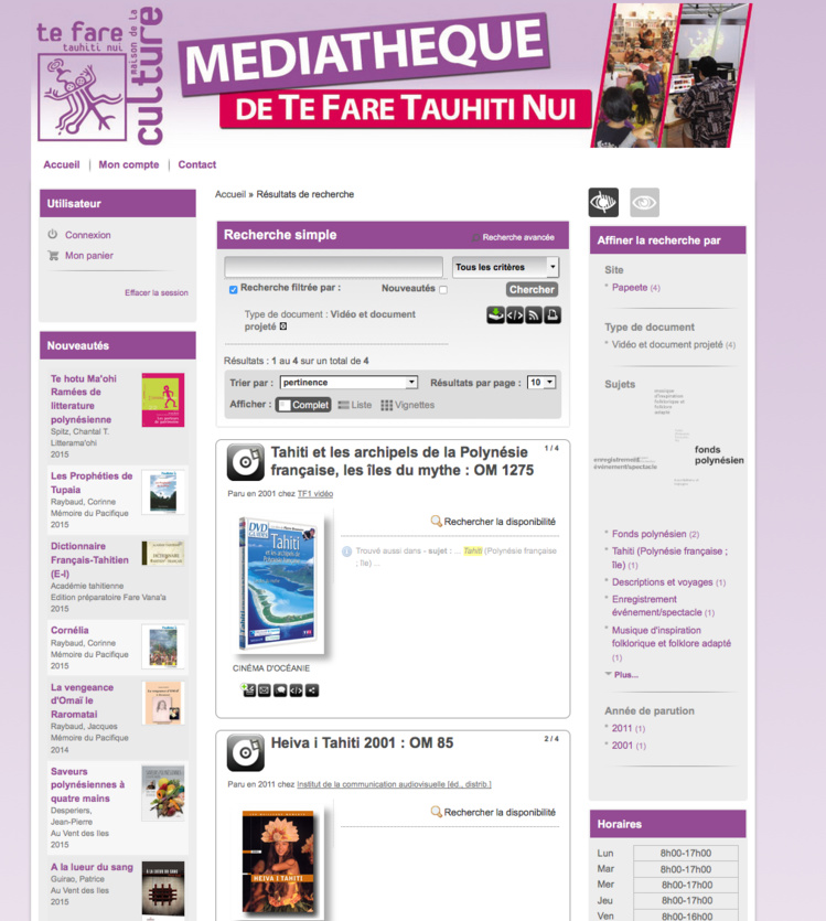 Le catalogue de la médiathèque est en ligne Le catalogue de la médiathèque est en ligne